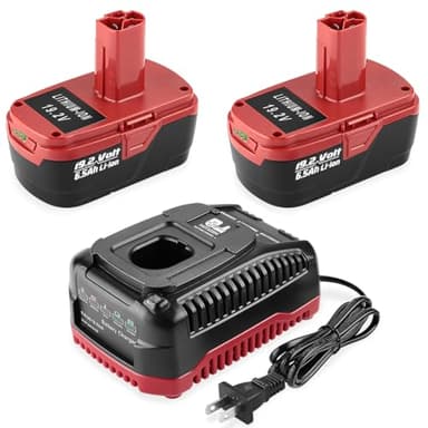 AYTXTG 2Pack 6.5Ah C3 Lithium Battery Replace for Craftsman 19.2 Volt Battery + Craftsman 19.2V Charger for XCP 130279005 1323903 130211004
