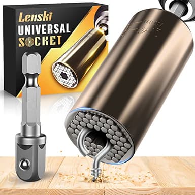 Lenski Super Socket Gifts for Men, Universal Socket Tool Mens Gifts for Husband Dad Adults, Grip Set with Power Drill Adapter, Birthday Gifts for Men Him