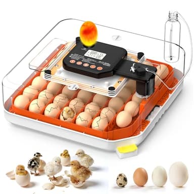 48 Egg Incubator for Hatching Eggs, Chicken Incubator with Auto Turner, Digital Temp & Humidity Control, Built-in Egg Candler & External Water Refill - for Hatching Chicks, Ducks, Quail, Goose Eggs