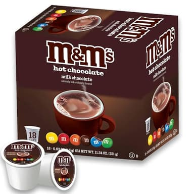 White Coffee Milk Chocolate Single Serve M&M Hot Cocoa Pods, 18 Count