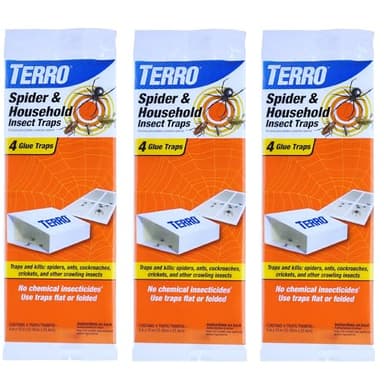 TERRO T3206SR Non-Toxic Indoor Spider, Ant, Cockroach, Centipede, & Insect Traps - Includes 12 Bug Traps Indoor for Homes