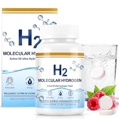 Crobirware Molecular Hydrogen Tablets (12 PPM) - 120 Count High Potency H2 Supplement with Magnesium - Fast Dissolving Hydrogen Water Generator for Energy, Focus & Anti-Aging