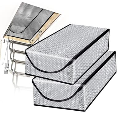 DGSL Attic Stairway Insulation Cover - Premium Energy Saving Attic Stairs Door Ladder Insulator Pull Down Tent with Zipper 25 in x 54 in x 11In (2 pcs Attic Cover)