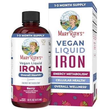 Iron Supplement for Women Men & Kids | Liquid Iron Supplement for Women Men & Kids | Iron for Healthy Blood & Oxygen | Ages 4 & Up | Sugar Free | Vegan | Non-GMO | Gluten Free | 16 Fl Oz