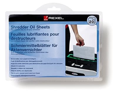 Rexel Shredder Oil Sheets, Pack of 20, A5 Size, Shredder Maintenance, 2101949, White