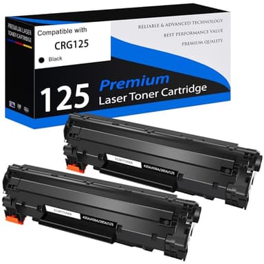 KCMYTONER 125 CRG125 Compatible Toner Cartridge Replacement for Canon 125 Black Toner Cartridge Work for ImageClass LBP6000 LBP6030w MF3010 Printer - Black, 2 Pack