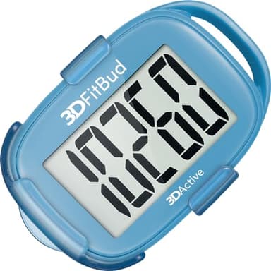 3DFitBud Simple Step Counter Walking 3D Pedometer from 3DActive with Clip & Lanyard - A420S - Light Blue