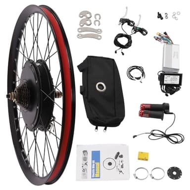 29Inch Electric Bicycle Conversion Kit, 72V 2000W E-Bike Rear Wheel Hub Motor with Mutifunction LCD Display & Pedal Assistant Sensor, 60N.M 7-Speed Flywheel E-Bike Conversion Set US Stock