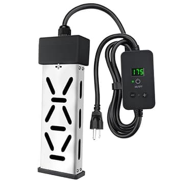 Immersion Water Heater 1800W, Portable Mini Pool Heater, Bucket Heater, Adjustable Thermostat, Real Time Temperature Display, Anti Dry Burn Protection, for Bathtub, hot tub, Inflatable Pools, 120V