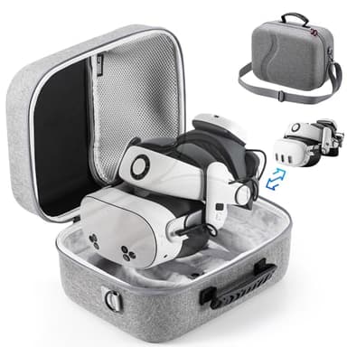 STARTRC GAMES Large Carrying Case for Meta Quest 3/Quest 3S, Hard Travel Case for BOBOVR S3 Pro/Kiwi Design Battery Head Strap and Other Accessories, Storage Case and Soft Lining for Quest 3S