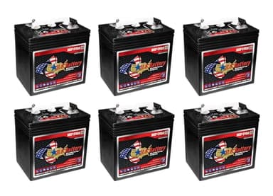Set of 6 | US Battery US1800XC2 6 Volt 208Ah Deep Cycle Golf Cart, Solar, Marine, RV & Industrial Use Battery | BCI Group GC2 ~ Replaces T-605 T605 | T-105 T105