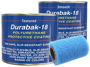Durabak-18 Non-Skid Boat Deck Paint - Trusted by the US Navy - Non-Slip Marine Liner DIY Floor Paint Coating for Boats - One-Part Application (Light Gray, 2 Quarts - 30sq.ft)
