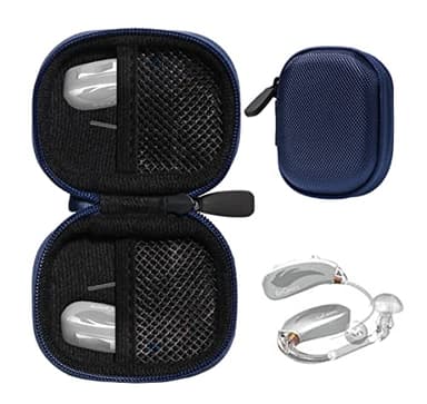 CaseSack Case for Hearing Aids compatible with EarCentic EasyCharge Rechargeable Hearing Aids also for Otofonix Elite/Encore, Banglijian, Britzgo, My Tone, LIGINN, Blaids, Lexie, Tweak (Blue)