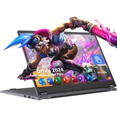 AE86 15.6" 2-in-1 Laptop | 16GB DDR4 RAM 512GB Storage | AMD Ryzen 3 3200U (up to 3.5GHz) | AMD Radeon Vega 3 | FHD Touchscreen | Windows 11 Pro | Wi-Fi 5 | BT5.1 | RJ45 | Backlit Keyboard (Upgraded)