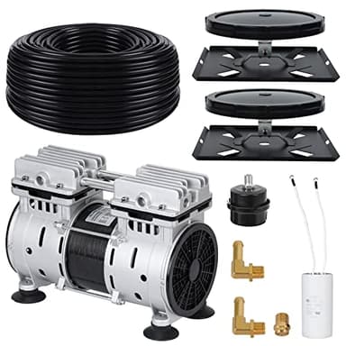 Pond Aerators 5.76CFM Aerartion System for Up to 3 Acre 3/4 HP Compressor 100'Weighted Tubing 2 Diffusers for Outdoor Ponds Water Oxygen Circulation