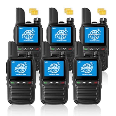 KAYOTOM Lifetime Free Unlimited Range Rapid Global Walkie Talkies PTT Push-to-Talk Over Cellular Nationwide 5000+ Miles POC 4G LTE Handheld Long Range Two Way Radio for Team Management (6Pack and SIM)