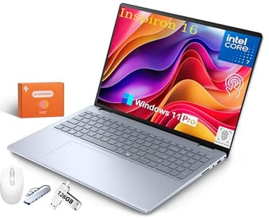 Dell Inspiron 16" Touchscreen Laptop, FHD+, 300 nits Touch Screen, Intel 10-Core 7 150U(Up to 5.4GHz), 32 GB DDR5, 1 TB SSD, Webcam, Backlit Keyboard, Fingerprint Reader, Windows 11 Pro,w/Accessories