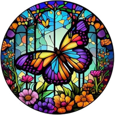 RYMILIE Diamond Painting Kits for Adults - Butterfly Flowers DIY 5D Diamond Art Kits Full Drill Diamond Dots Paintings with Diamonds Gem Art and Crafts Home Decor 12x12inch