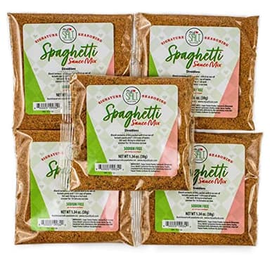 MySALT Spaghetti Sauce Mix 5 Pack – Salt-Free Spaghetti Seasoning for Quick, Healthy Pasta Dinners – Sodium Free, Comfort Food Made Easy
