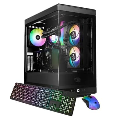 iBUYPOWER Y40 PRO Black Gaming PC Desktop Computer AMD Ryzen 7 7800X3D CPU, NVIDIA GeForce RTX 5070Ti 16GB GPU, 32GB DDR5 RGB 5200MHz RAM, 2TB NVMe SSD, Windows 11 Home, Keyboard, Mouse - Y40BA7N57T01