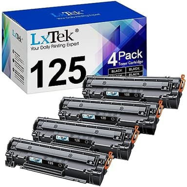 LxTek Compatible Toner Cartridge Replacement for Canon 125 CRG-125 3484B001 to use with ImageClass LBP6000 ImageClass LBP6030w ImageClass MF3010 Laser Printer (Black,4 Pack-HighYield)