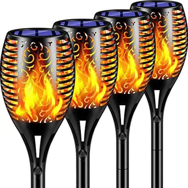 TomCare Solar Lights Outdoor 99 LED Higher & Larger Flickering Flame Solar Torch Lights 43" Waterproof Outdoor Lighting Solar Powered Pathway Walkway Lights for Outside Garden Patio Yard, 4Pack