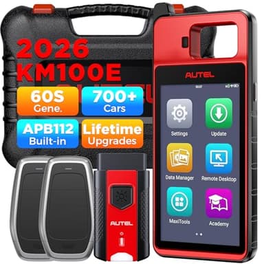 Autel MaxiIM KM100E Programmer Diagnostic Programming Tool Free Lifetime Update Lite of IM508S IM608 PRO II Built in APB112 OBD Learning On 95% Car Auto VIN & Scan VIN/License WiFi Connection