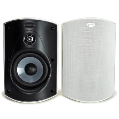 Polk Audio Atrium 6 Outdoor Speakers with Powerful Bass (Pair, White), All-Weather Durability, Broad Sound Coverage, Speed-Lock Mounting System