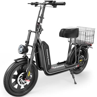 iScooter F7 Electric Scooter Adults, 28 MPH Top Speed & 45 Miles Range, 16'' Fat Tire Scooter for Adults, Detachable Seat & Adjustable Handlebar, 1000W Powerful Motor Electric Scooter with Seat