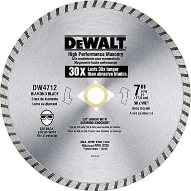 DEWALT Diamond Blade for Masonry, High Performance, 7-Inch (DW4712B)