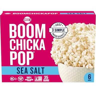 Angie's BOOMCHICKAPOP Sea Salt Microwave Popcorn, 3.29 oz., 6-Count Bags