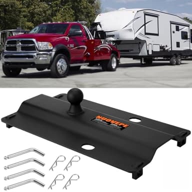 5th Wheel to Gooseneck Adapter Fits Industry-Standard 5th Wheel Rails, Gooseneck Hitch Plate with 2-5/16 Inch Ball, for Towing Heavy Trailers