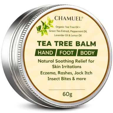 Tea Tree Oil Balm, Itchy Skin Relief for Soothing Rashes, Jock Itch, Athlete’s Foot, Folliculitis, Bug Bites. Natural Formula for Dry Sensitive Skin | Safe for All Ages 1pack