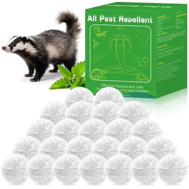 24 Pack Skunk Repellent Outdoor - Raccoon Repellent Outdoor for Indoor Outdoor, Natural Peppermint Oil Safe for Pets & Kids, Kept Skunk Away from Yard, Garden, Lawn