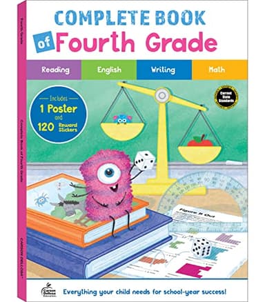 Carson Dellosa Complete Book of 4th Grade Workbook, Reading Comprehension, Math, Language Arts, and Writing Practice, Classroom or Homeschool Curriculum