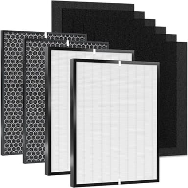 3000 Replacement Filter Compatible with AD3000 Air Puri-fier, 3000,3000M, 3000Pro Air Purifi-er, Includes: 2 Air Filter, 2 Activated Carbn and 6 Extra Carbn Pre-Filters