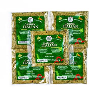 MySALT Garden Italian Dressing Mix 5 Pack – Zero Sodium Salad Dressing Mix for Green and Pasta Salads – Use Any Oil & Vinegar, Full Flavor Without Salt