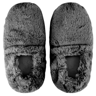 LEONNS Microwavable Slippers for Women and Men - Relaxing Warming Slippers - Natural Feet Warmers - One Size Fits Most (Dark Grey)