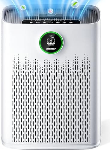 Air Purifiers for Home Large Room, with Smart Mode, Cover Up to 2400 Ft², PM2.5 Air Quality Display, 22dB Sleep Mode, Aromatherapy with 2X-Purification & 360°Air Outlet, HAP603, Bright White