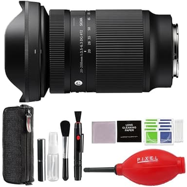 Sigma 20-200mm f/3.5-6.3 DG Contemporary Lens Compatible with Sony E with Advanced Accessory and Travel Bundle | 796965 | 20-200mm Lens for Sony E
