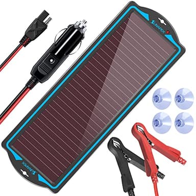 SUNAPEX 12V Solar Battery Charge: Waterproof Portable Solar Panel Kit - Battery Maintainer Trickle Charger - with Upgrade Built in Charge Controller for Car Boat RV Trailer Automotive Motorcycle