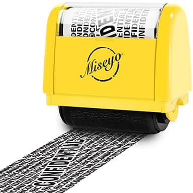 Miseyo Wide Roller Stamp Identity Theft Stamp 1.5 Inch Perfect for Privacy Protection - Yellow