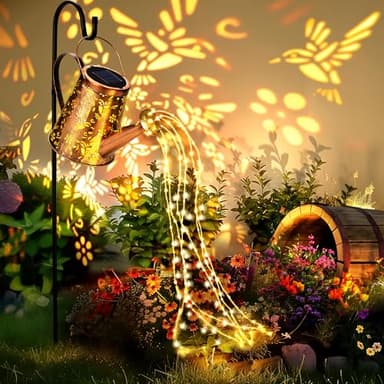 PATIOPIA Solar Lights Outdoor Garden Decor, Large Lanterns Watering Can Lights Gardening Gifts for Mom Women Grandma Birthday, Hanging Lights Outdoor Decoration for Yard Porch Patio Backyard