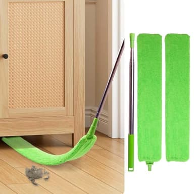Retractable Gap Dust Cleaner Under Appliance Cleaning Tool, Bafezoze Flat Duster for Under Refrigerator Fridge Stove Couch Bed, Skinny Thin Duster for Tight Spaces