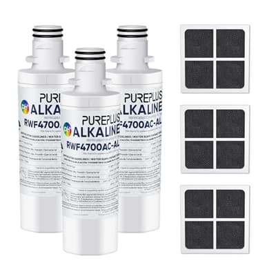 PUREPLUS Alkaline ADQ747935 Replacement for LG LT1000P LT1000 Kenmore Elite 9980 LT1000PC, MDJ64844601 ADQ74793501, LMXS28626S, LFXS26973S, LT120F Refrigerator Water and Air Filter,3Pack