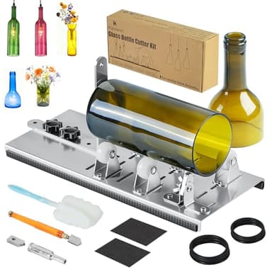 Glass Bottle Cutter, Upgrade Bottle Cutter & Glass Cutter Kit for Bottles, Wine Glass Bottle Cutter Tool to Cut Bottles Wine Beer Liquor Whiskey Champagne (Only for Round Bottles)