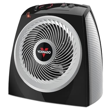 Vornado VH10 (2025) Space Heater for Indoor Use, Adjustable Thermostat, 2 Heat Settings, Advanced Safety Features, Integrated Carry Handle, Large Heater for Bedroom and Living Room, Quiet, Black