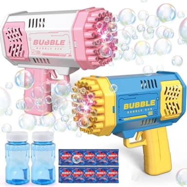 JONEG Toys for 3-8 Year Old Boys Girls: 2 Pack Bubble Machine for Kids with Bubble Solution, Gifts for 3 4 5 6 7 8 Years Old Boy Birthday Toy for Kid Toddlers Ages 4-6 Outdoor Wedding Bubbles Wands