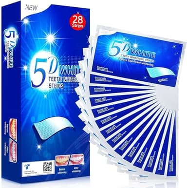 New 5D Teeth Whitening Strips, Tooth Whitening Kits, at Home Teeth whitening Strips, Teeth Whitening Strips Teeth Whitener 14 Packs 28 Pcs