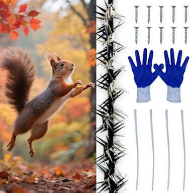 Squirrel Baffle Spikes, Squirrel Deterrent Bird Spikes Effectively Avoid Squirrels, Chipmunks, Raccoons, Pigeons, Cats Climbing Up Bird Feeders Pole, Tree Trunk, Fruit Trees, Fences, 40 Inches
